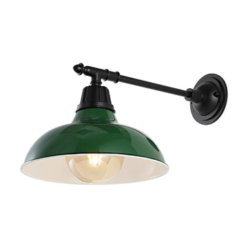 Wallace 12.25" Farmhouse Industrial Indoor/Outdoor Iron LED Victorian Arm Outdoor Sconce